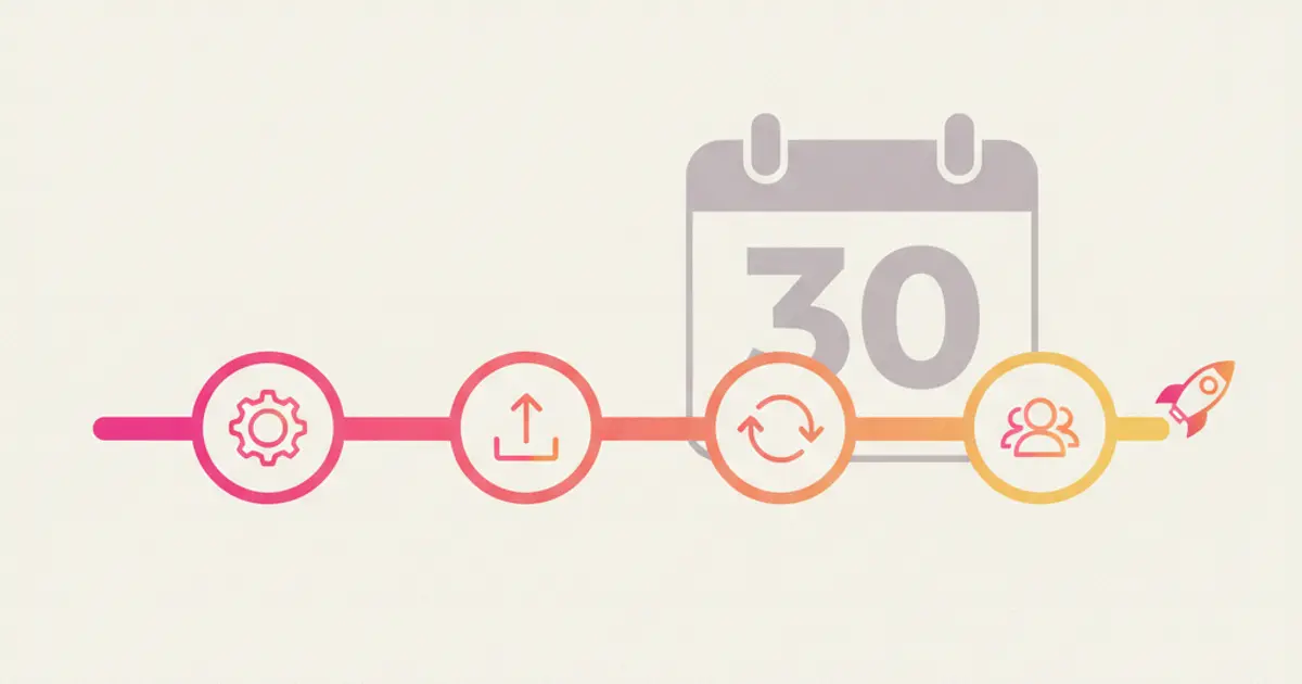 CRM setup checklist with progress indicators and configuration steps