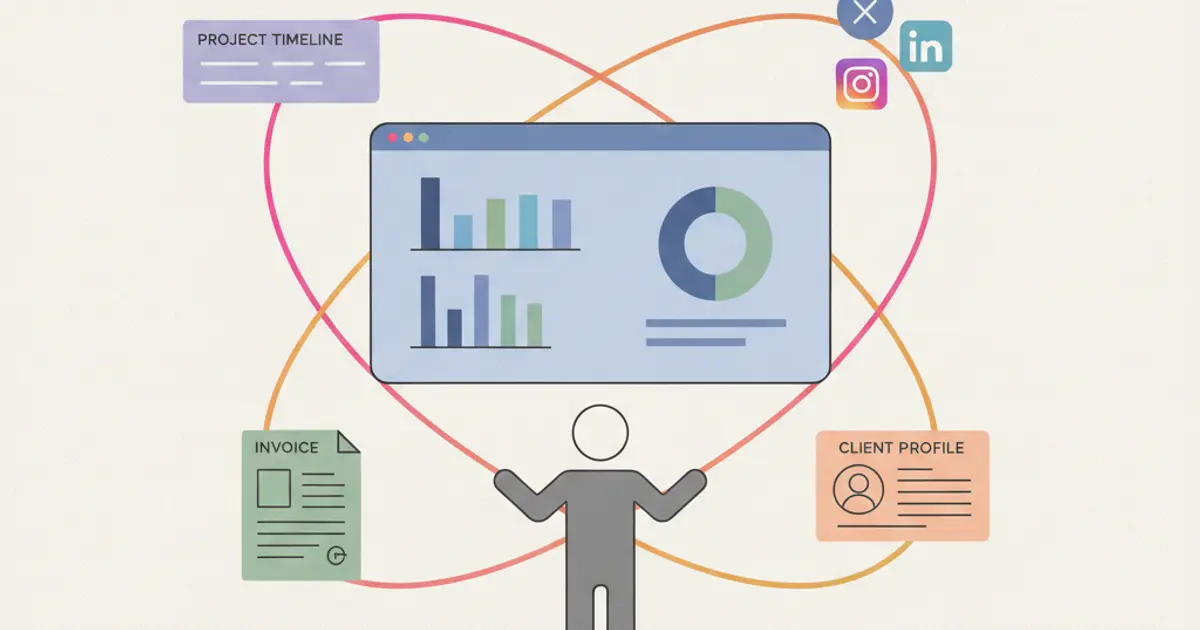 CRM dashboard for marketing agency with client projects and invoices