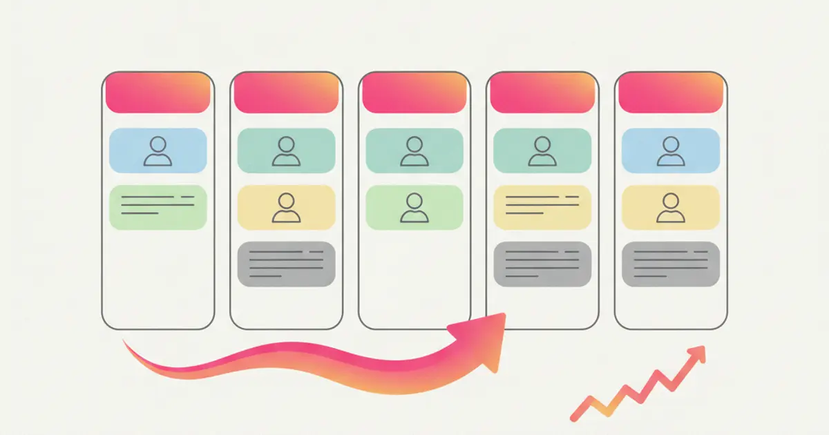 Sales pipeline with colored kanban stages and active deals