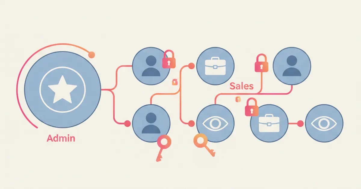 Team organizational chart with CRM roles and permission levels