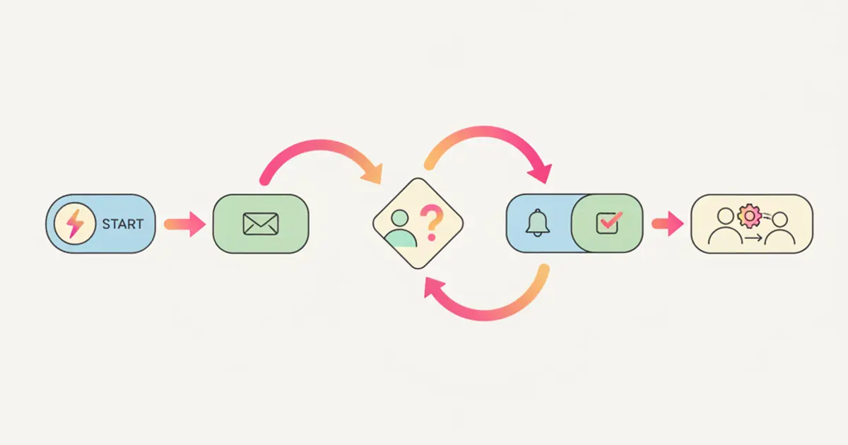 Visual workflow builder with triggers, conditions and automated actions